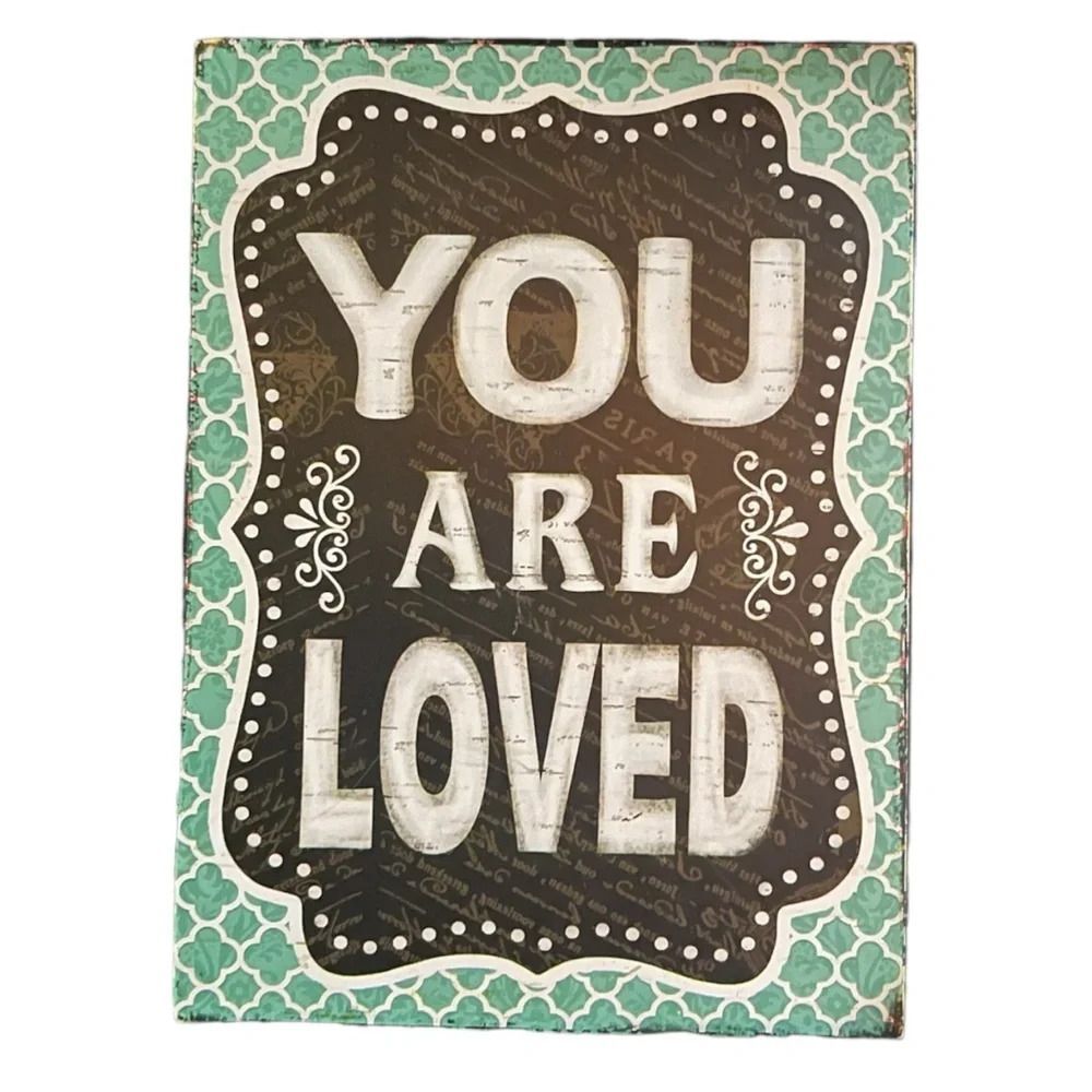 βYou Are Lovedβ Teal Wall (or Stand Alone) Decor Wood Sign